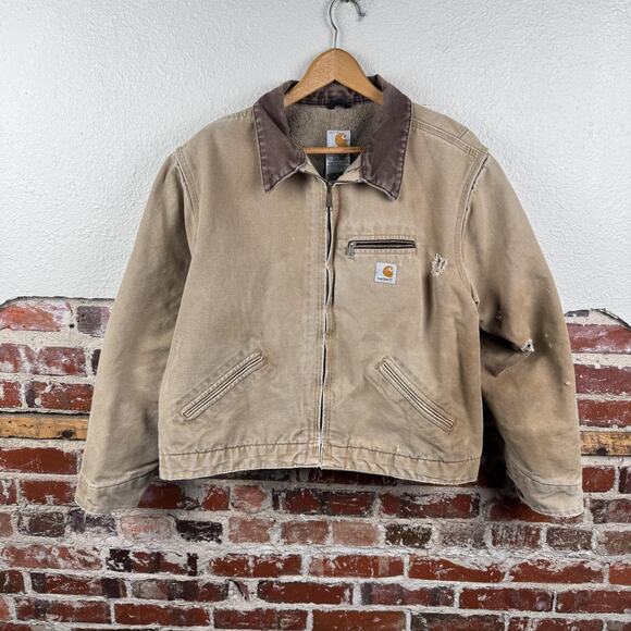 Vintage Carhartt Jacket Womens XL Canvas Detroit Blanket Lined Workwear WJ097 - Picture 1 of 9